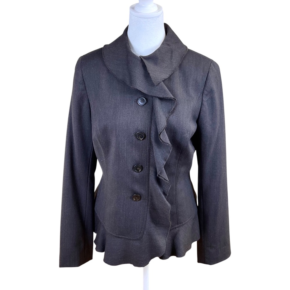Doncaster Blazer Wool Brown Tweed Ruffle (6)